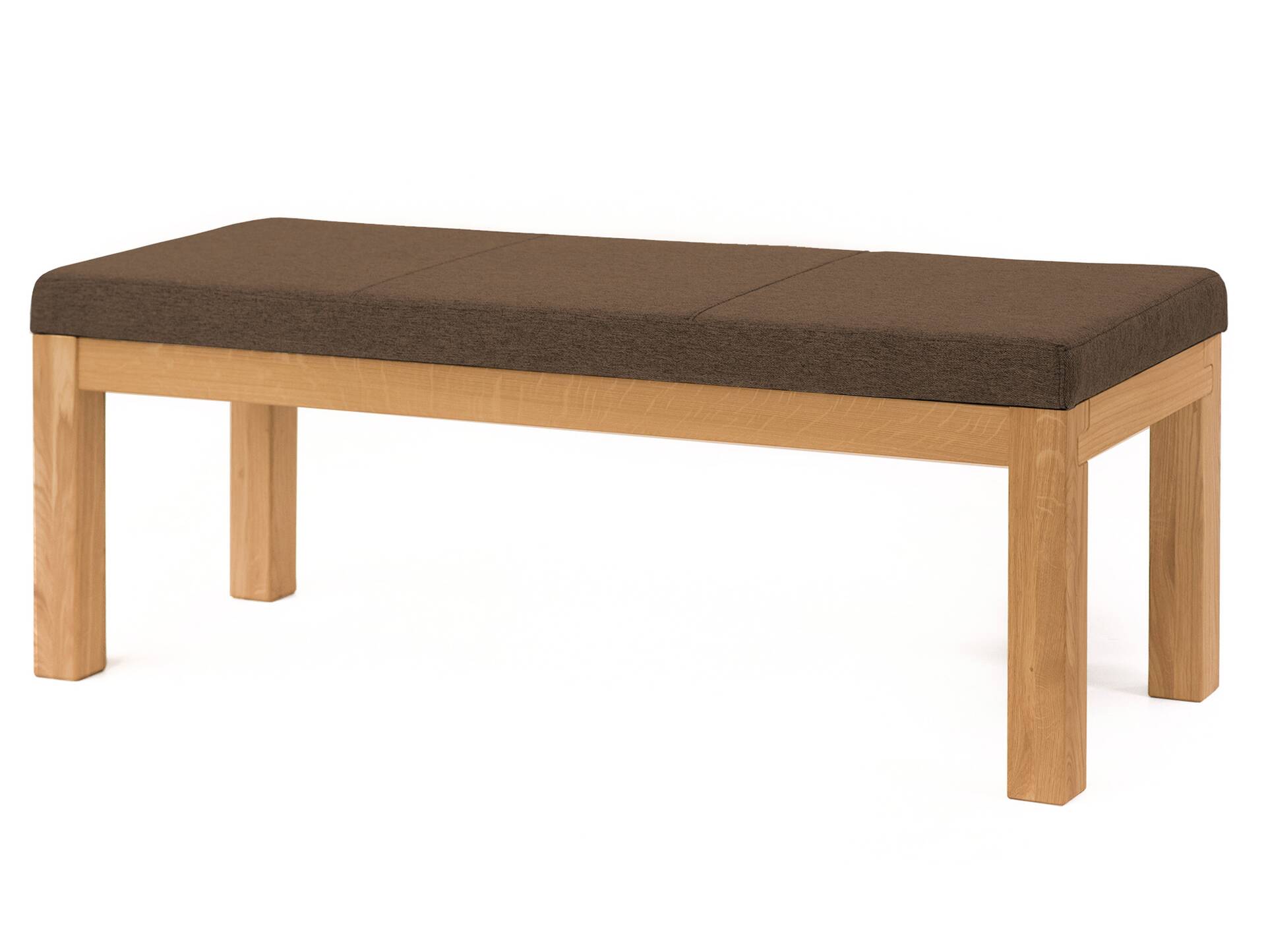 SALIMA II Sitzbank, Material Massivholz/Stoffbezug Kernbuche | 130 cm | ohne Rückenlehne | walnut