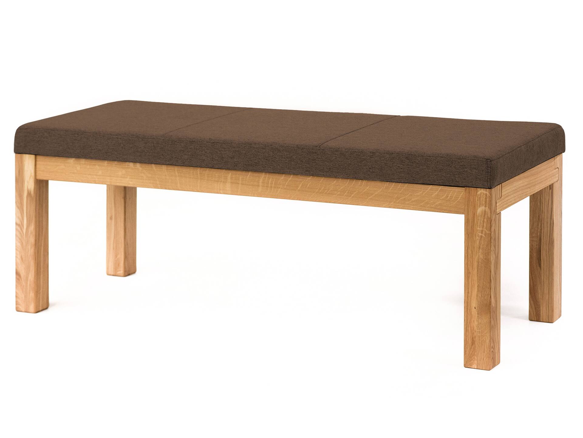 SALIMA II Sitzbank, Material Massivholz/Stoffbezug Eiche | 150 cm | ohne Rückenlehne | walnut