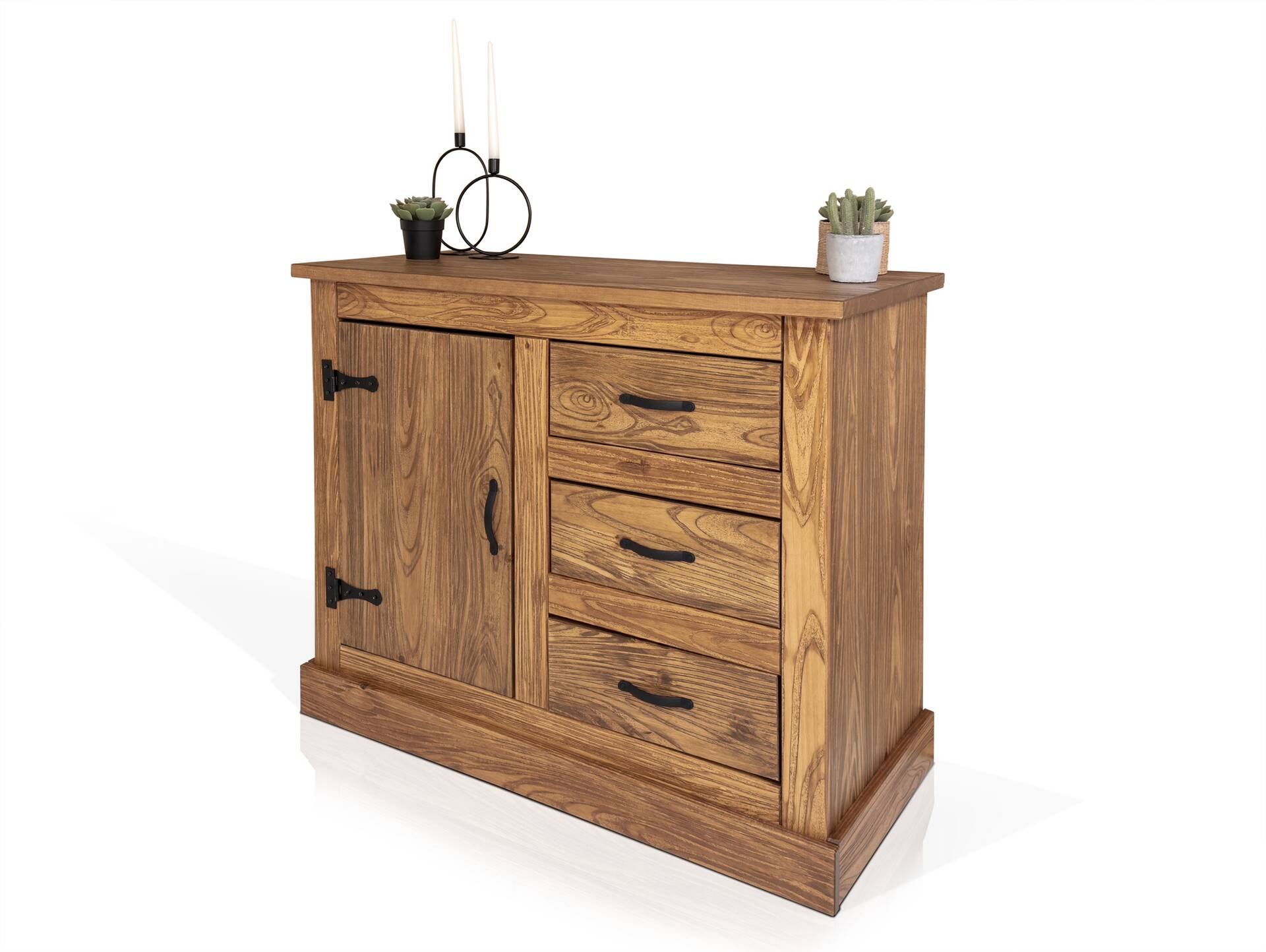 EVERGLADE Sideboard, Material Massivholz, Kiefer eichefarbig 