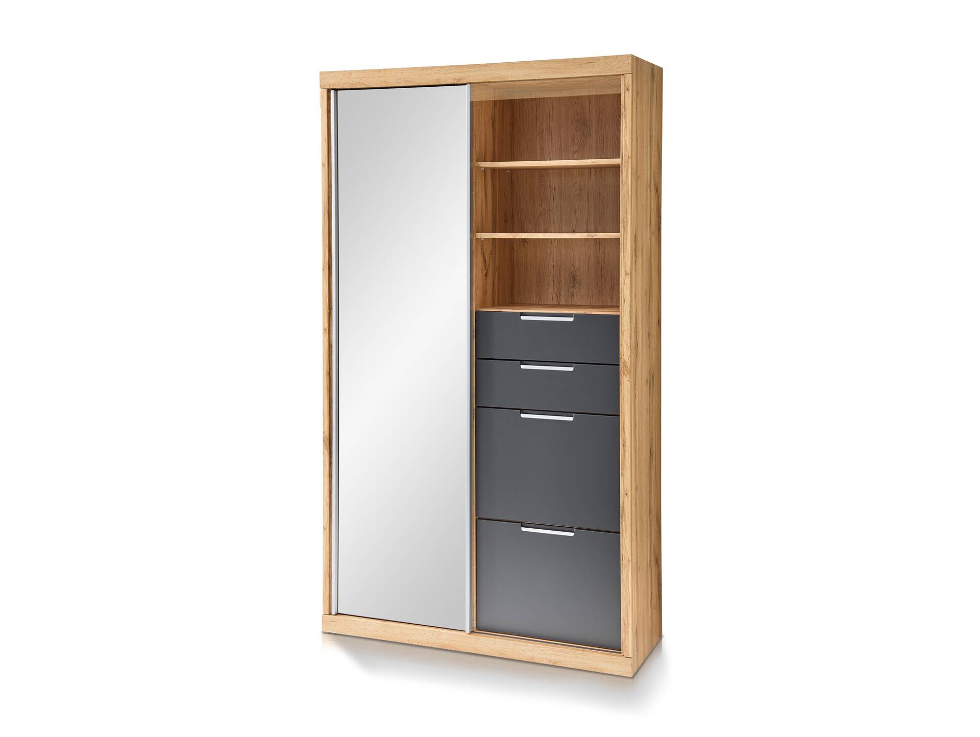 SCANDO Garderobenschrank, Material Dekorspanplatte, Artisan Eiche Nachbildung/graphitfarbig 