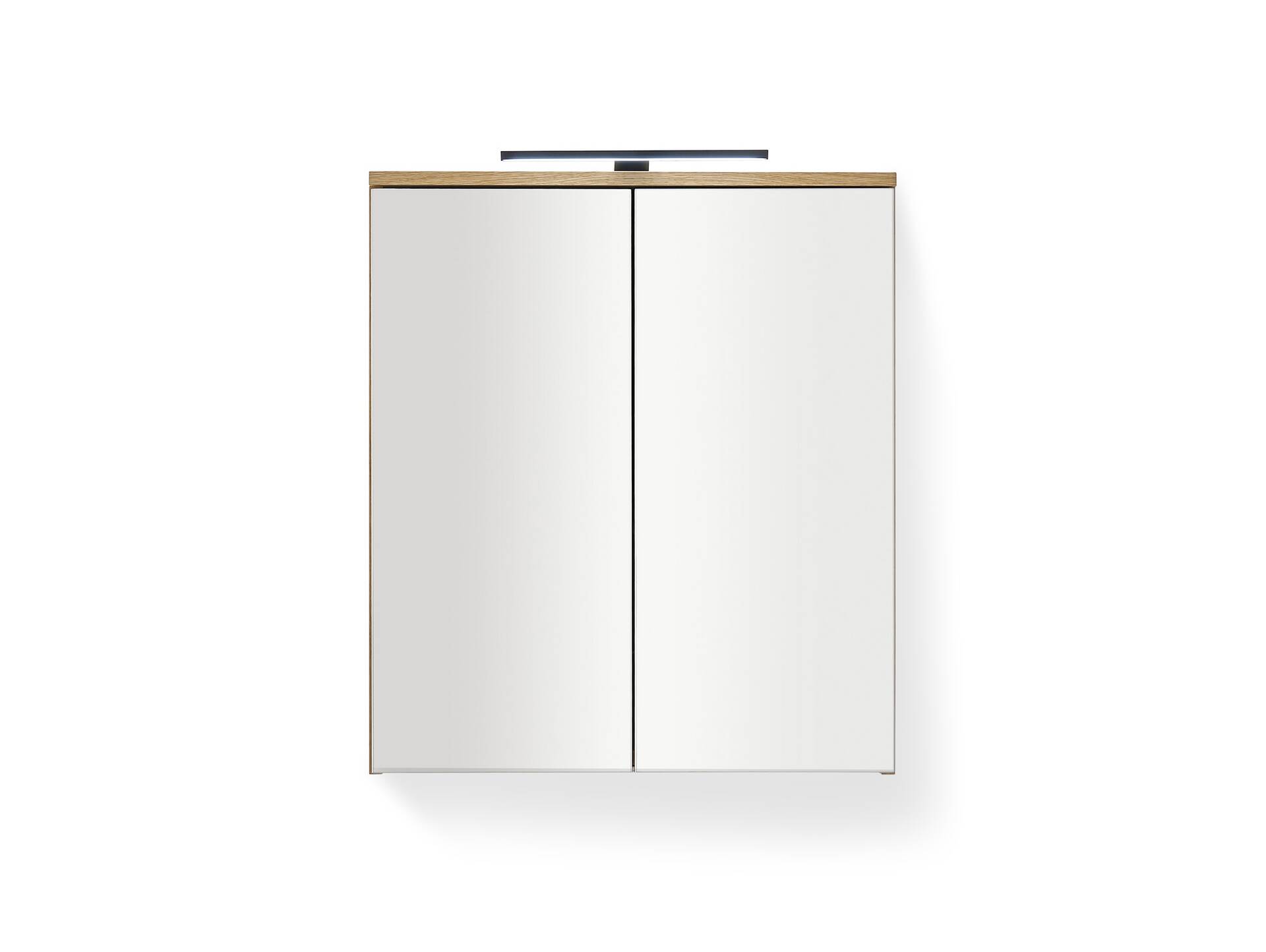 SEYTON Spiegelschrank inkl. Bel., Material Dekorspanplatte, eichefarbig 