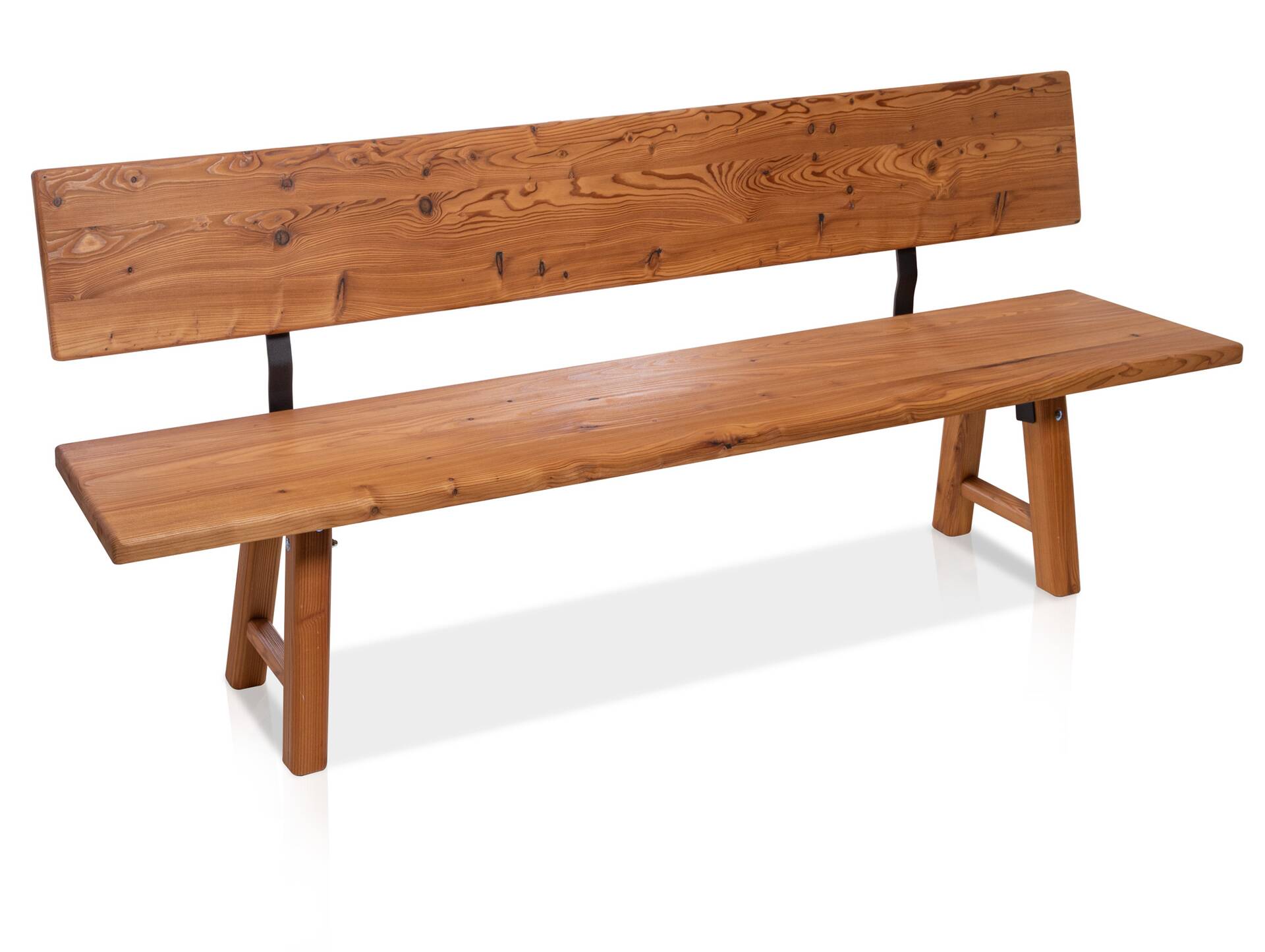 STARNBERG Sitzbank mit Rücken, Material Massivholz, Lärche gedämpft 160 cm | geölt