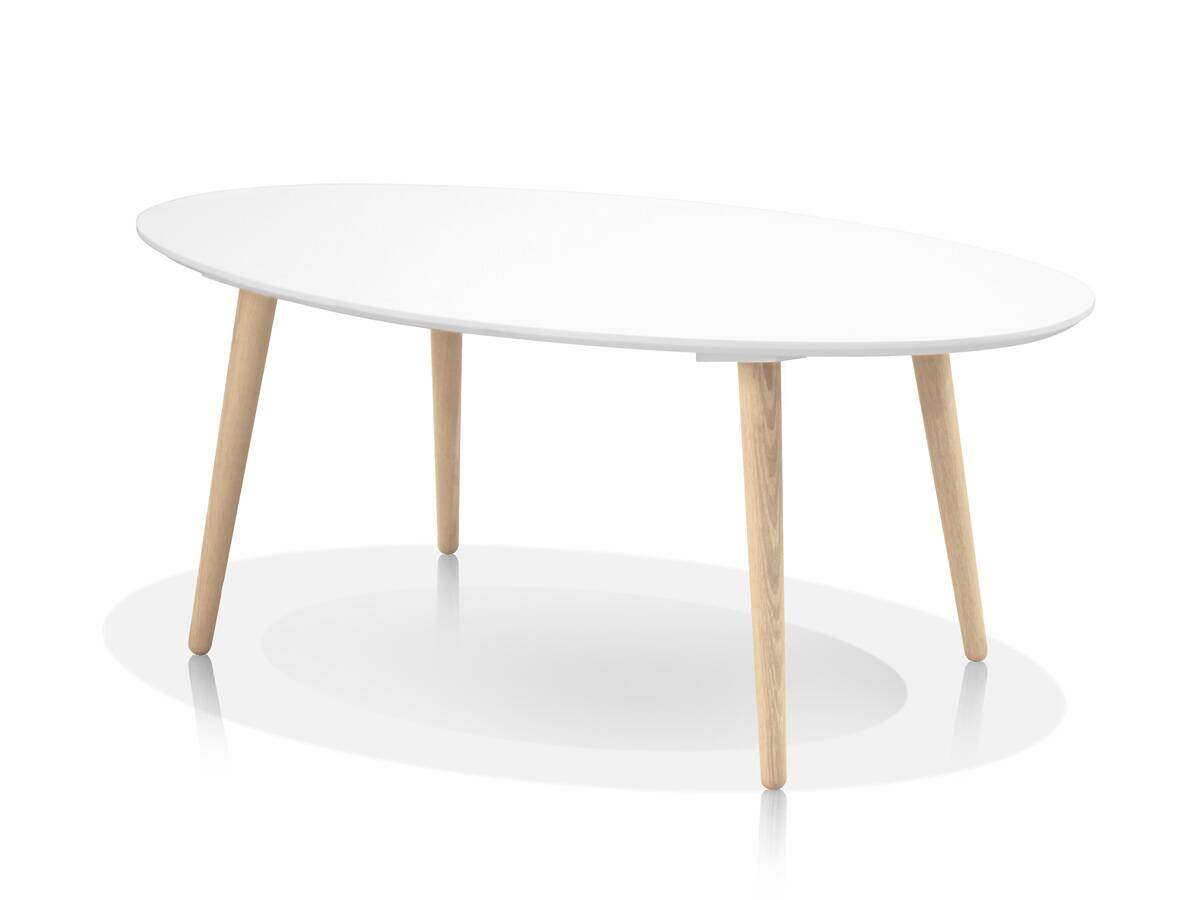 STEVEN Couchtisch oval mit Eiche Beine 