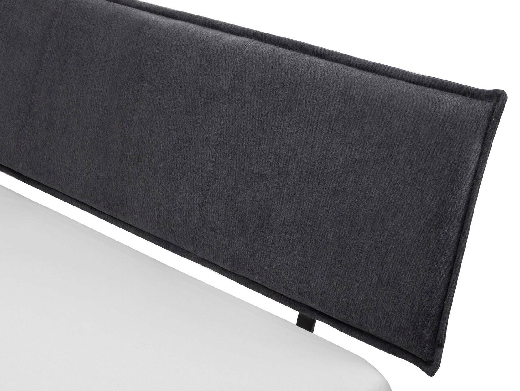 Polsterkopfteil ohne Steppung, inkl. Metallwinkel 90 cm | Stoff Anthrazit