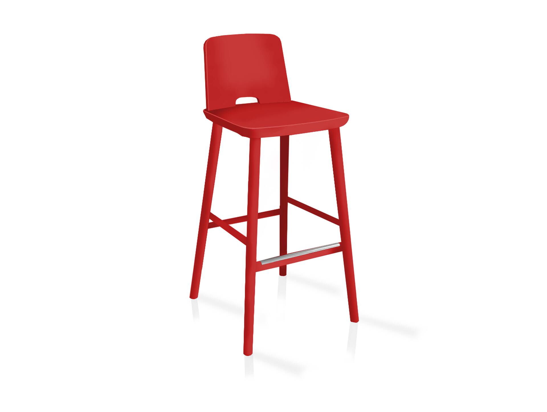 TAKITO Barstuhl, Material Massivholz, Esche lackiert Rot