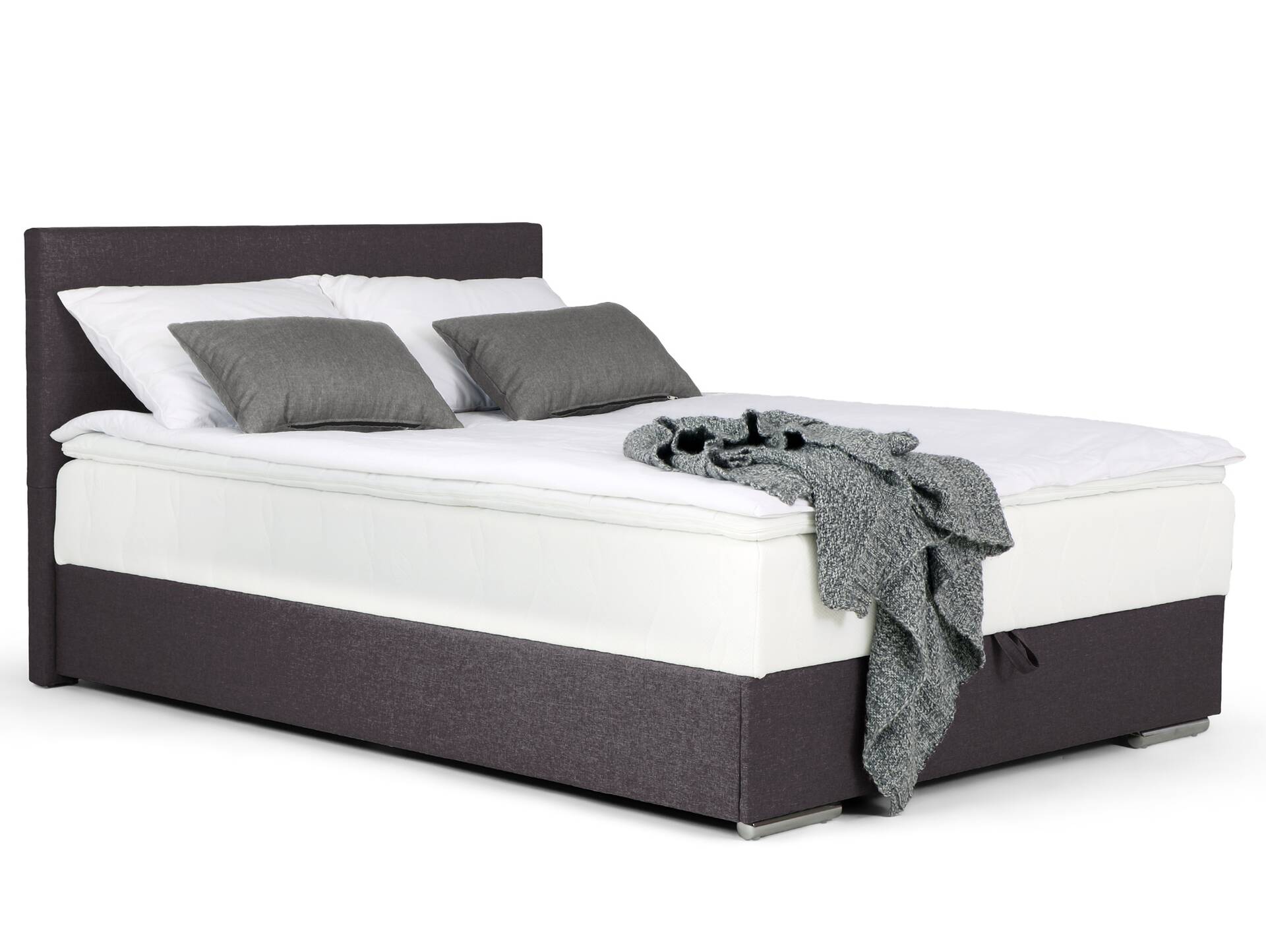 TALIDO Boxspringbett/Singlebett mit Bettkasten inkl. Topper 90 x 200 cm