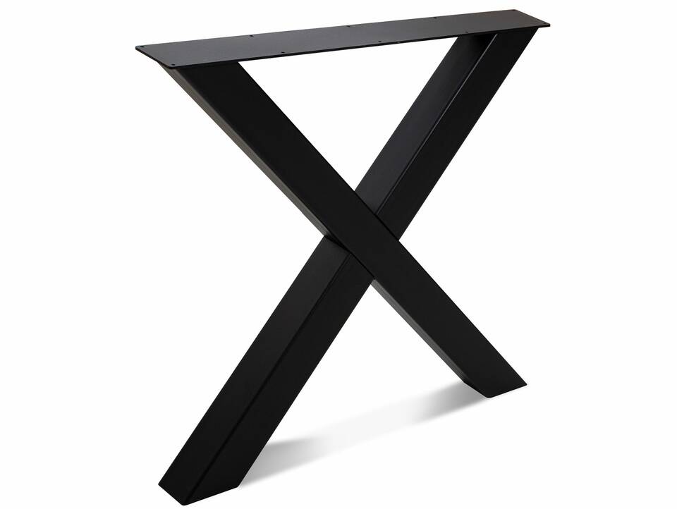 X-Bein für Esstisch, Material Stahl, schwarz 80 cm