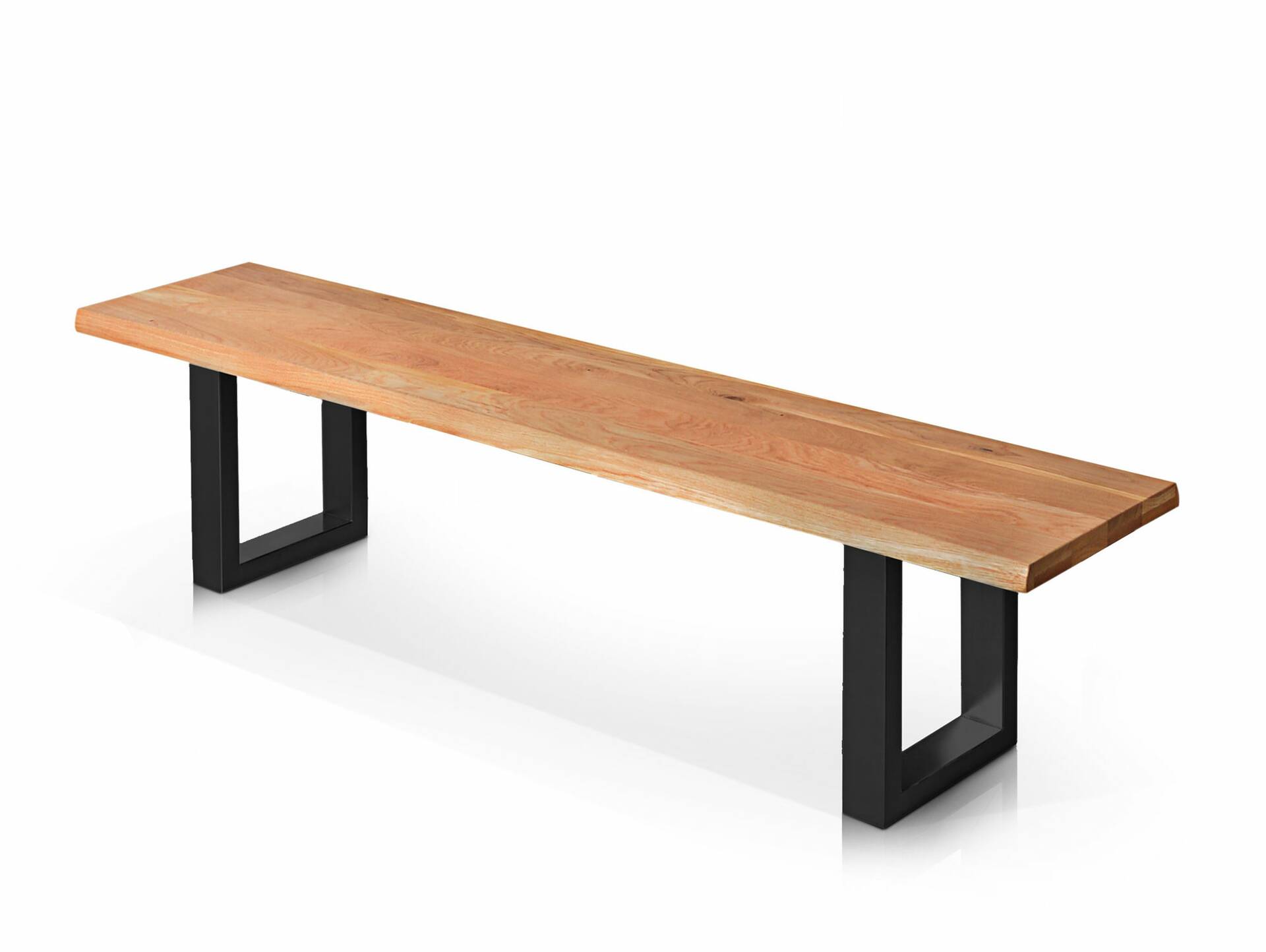 TOBAGO Sitzbank, Material Massivholz/Metall, Wildeiche 200 cm | schwarz