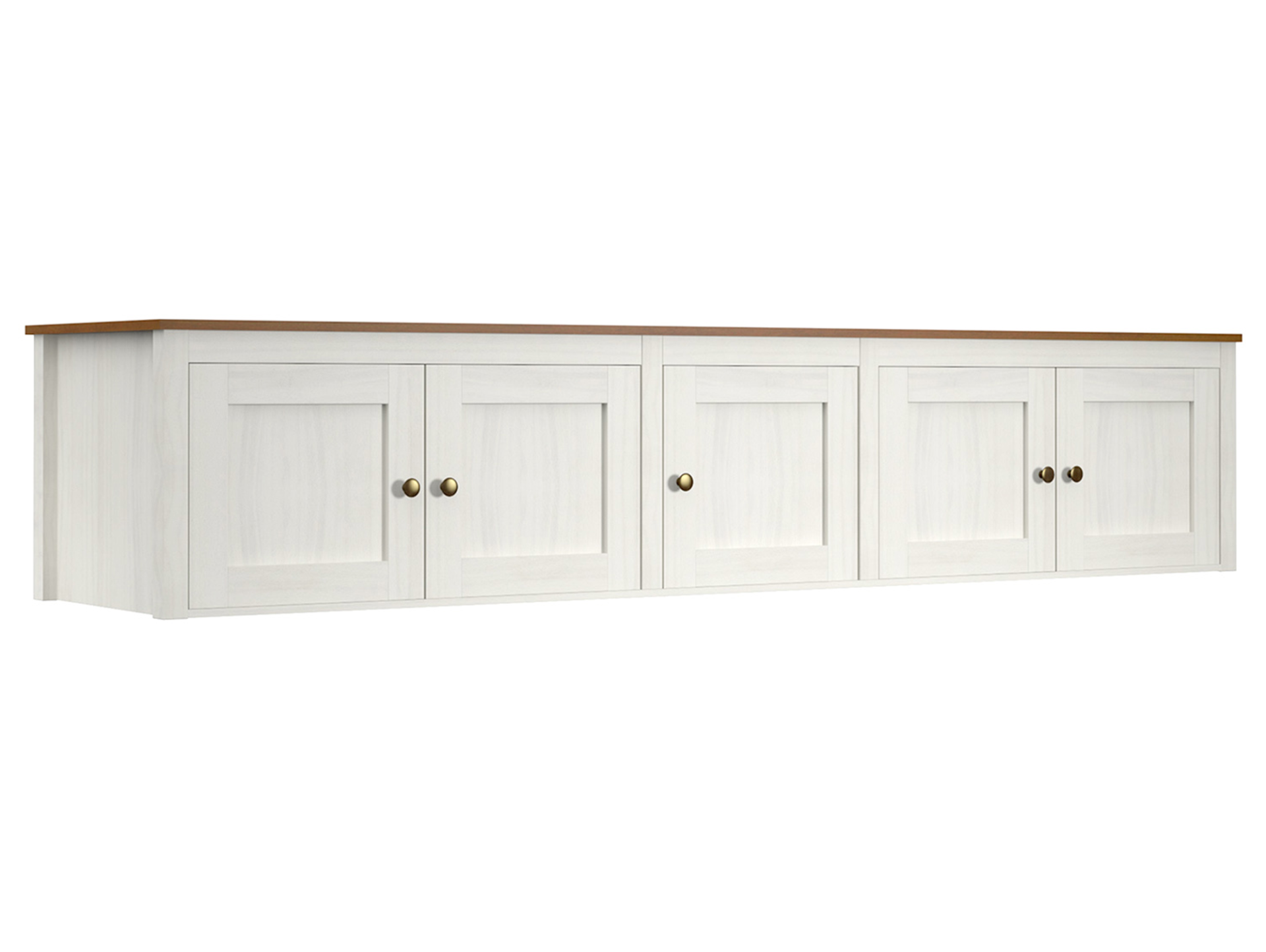 TRICO Aufsatz für Kleiderschrank, 5-türig, Material Massivholz, Kiefer White wash 
