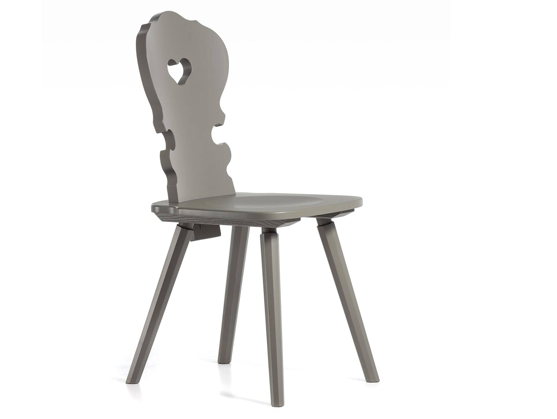 VALERIO Stuhl, Material Massivholz, Fichte lackiert grau