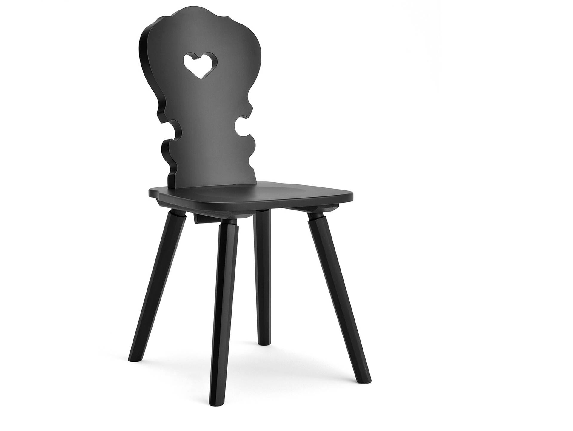VALERIO Stuhl, Material Massivholz, Fichte lackiert schwarz