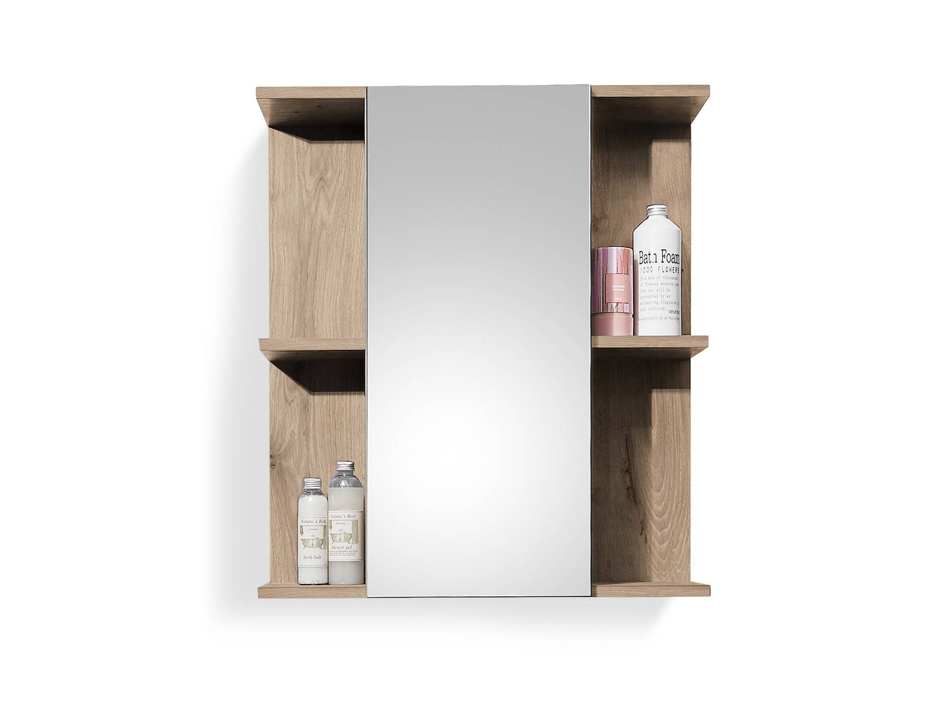 VALENCE Spiegelschrank, Material Dekorspanplatte, Eiche Nachbildung 