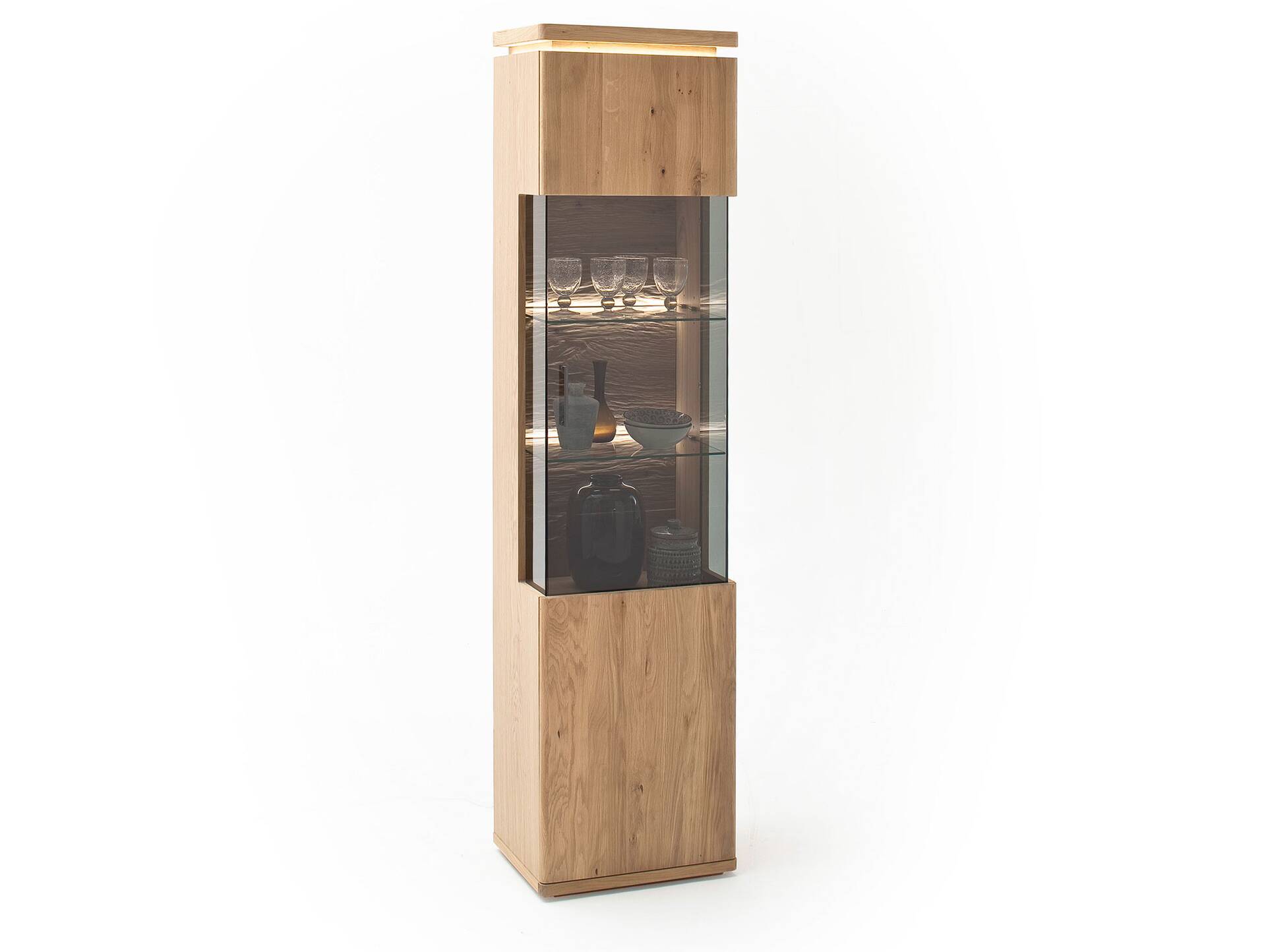 BRINSTONE Vitrine, Balkeneiche teilmassiv 
