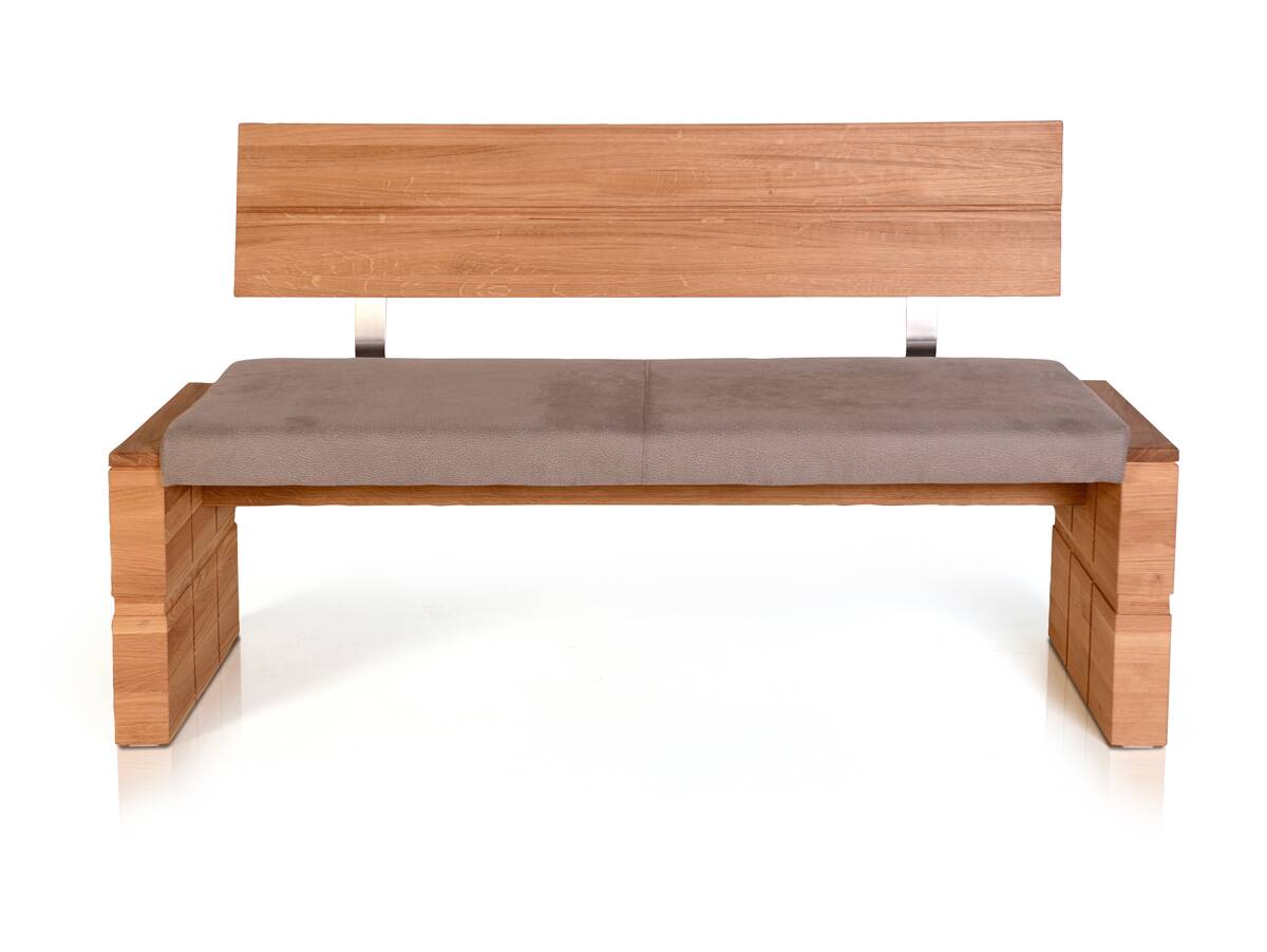 WOOD Sitzbank mit Rücken, Material Kunstfaser/Massivholz 