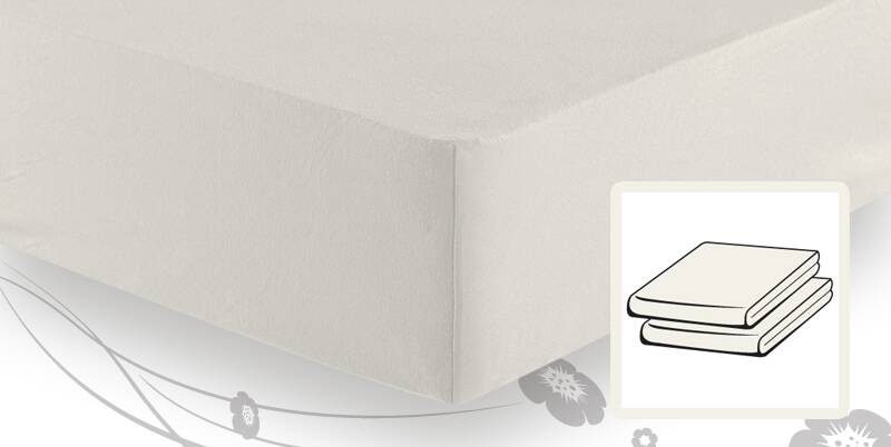 Schlafgut ELASTIC-JERSEY Boxspringbetttuch/Boxspringbettlaken 90/100x200/220 wollweiss