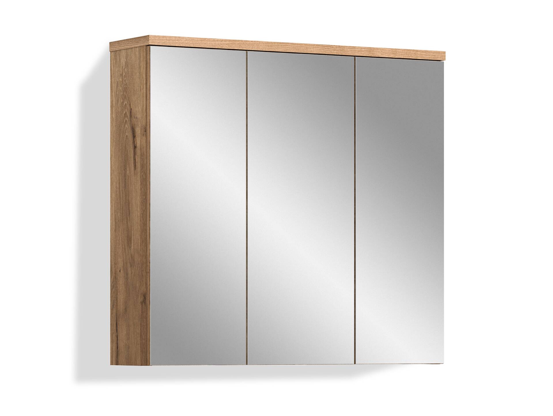 GOLDENBAY Spiegelschrank, Material Dekorspanplatte, Nox Oak Nachbildung/Grau matt 