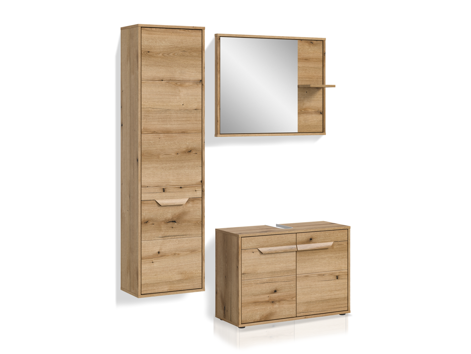 ZANTO Badezimmerset II, Material Dekorspanplatte, Evoke Oak Nachbildung 