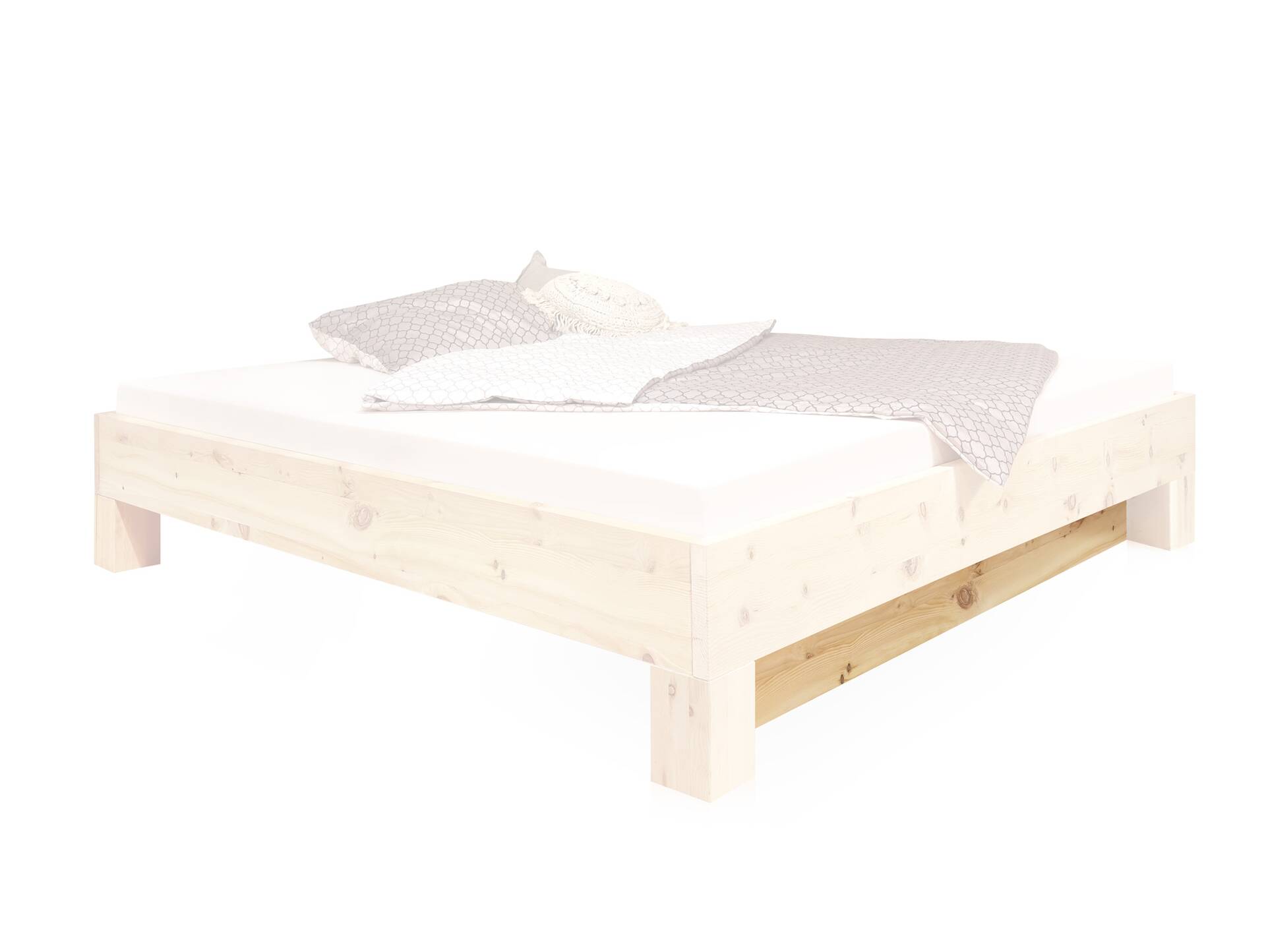 ZABINO Blende zum 4-Fuß-Bett, Material Massivholz, Zirbe Zirbe unbehandelt | Standardhöhe