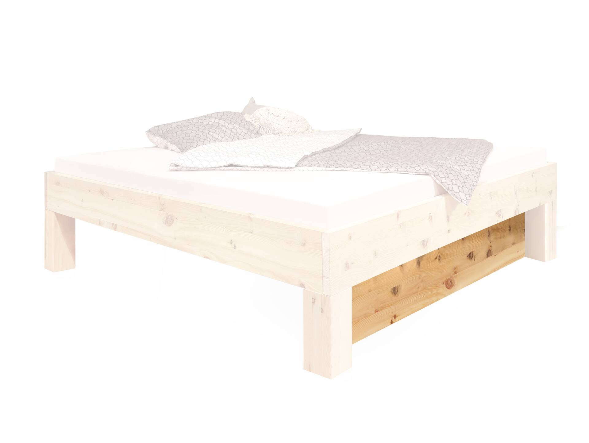 ZABINO Blende zum 4-Fuß-Bett, Material Massivholz, Zirbe Zirbe geölt | Komforthöhe