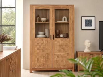 KAIRO Highboard II, Material Massivholz, Akazie massiv honigfarben