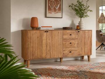 LINARO Sideboard, Material Massivholz, Akazie massiv honigfarben 