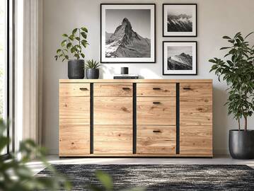 SAN MARINO Sideboard II, Material Teilmassiv, Altesche gebürstet / Artisan eichefarbig 