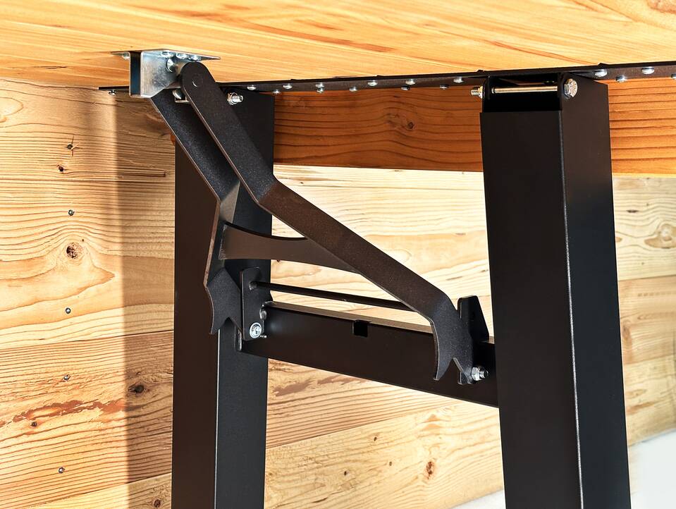 AMMERSEE Gartengarnitur - höhenverstellbar, rustikale Altholzoptik, Material Massivholz/Metall, Thermo-Fichte 200 x 60 cm | Außenbereich | mit/ohne Rückenlehne