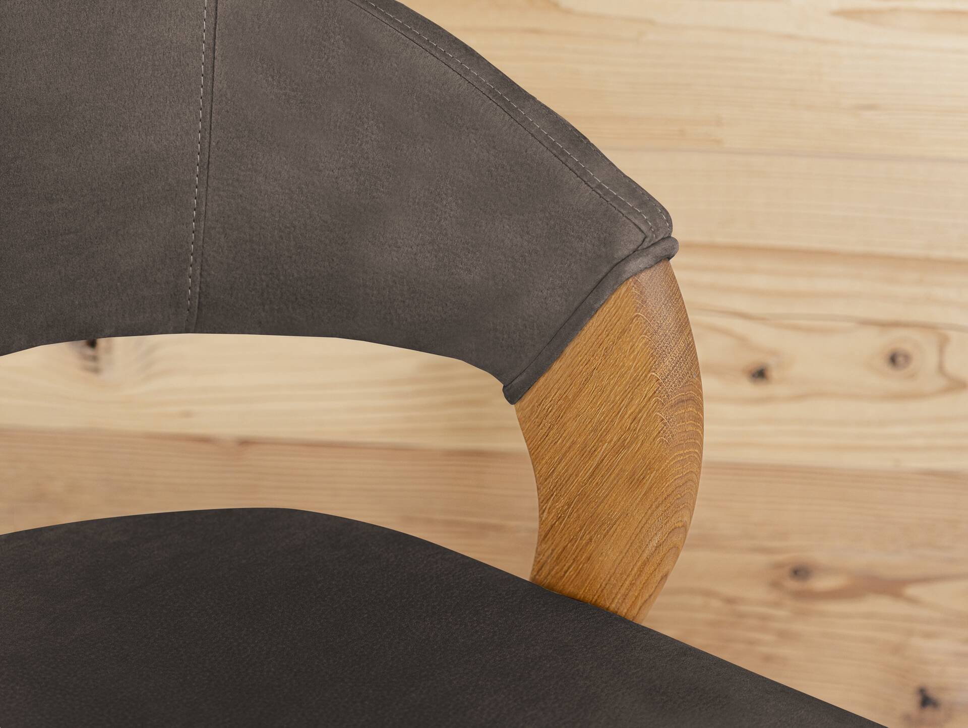 ALONA Polsterstuhl, Material Massivholz/Bezug Kunstleder Eiche | espresso