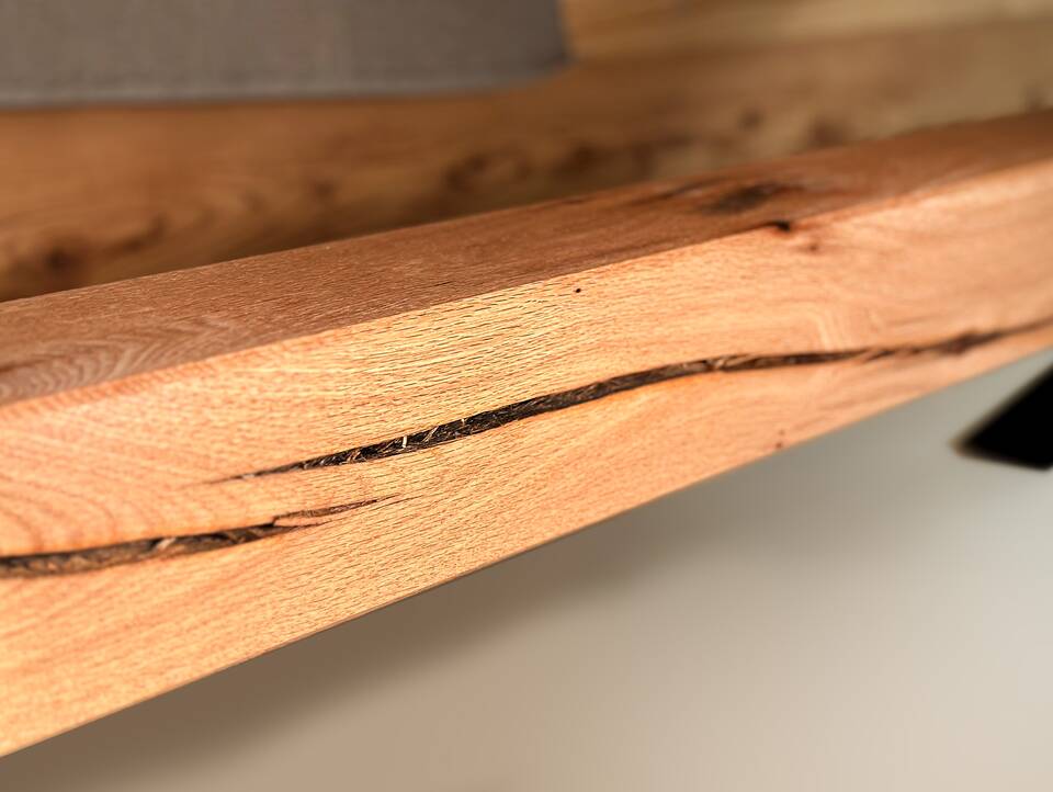 MICHIGAN Esstisch nach Maß, Material Massivholz/Stahl, X-Fuß 