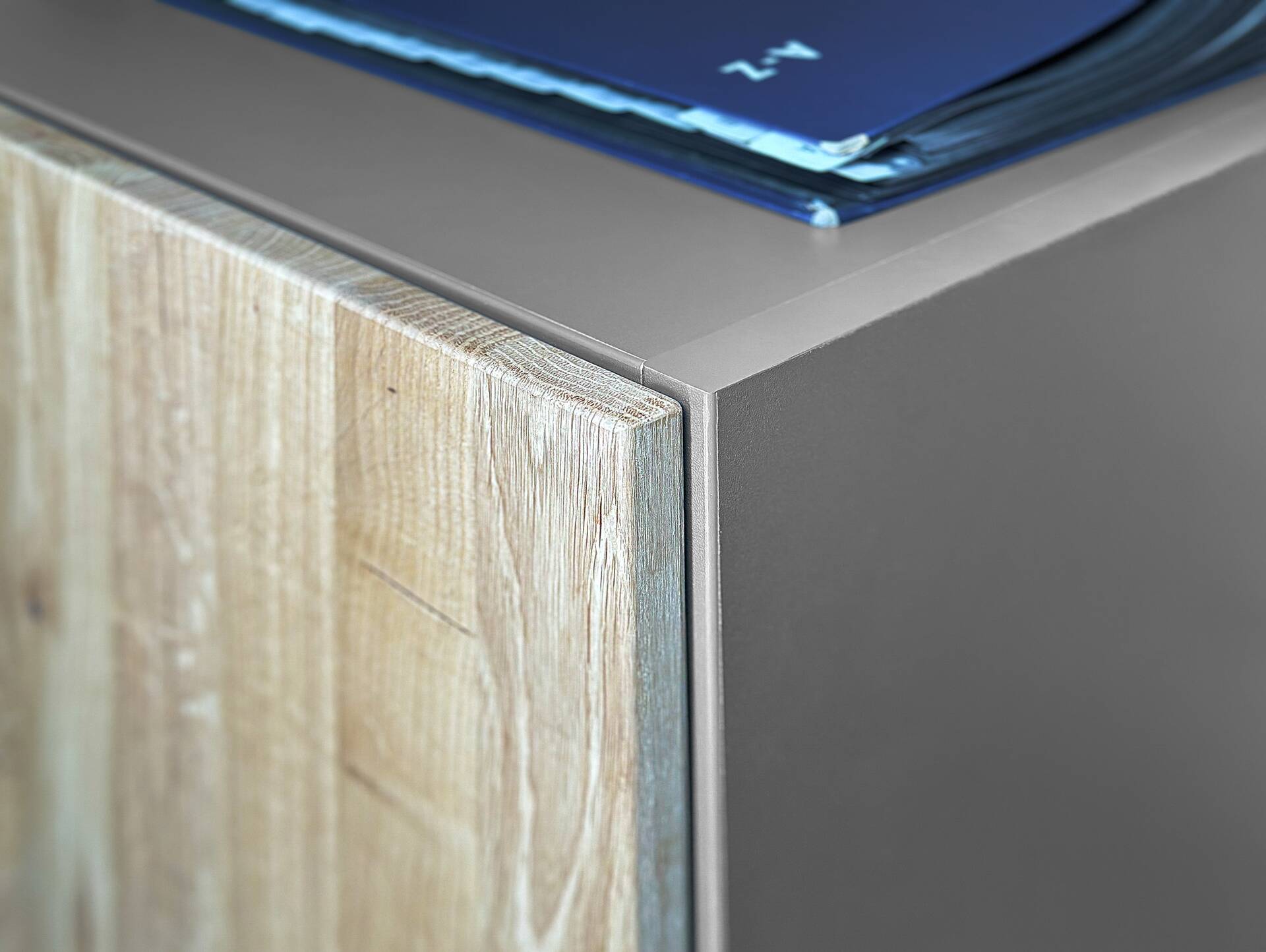 OFFICE OAK Aktenschrank klein, Material teilmassiv, Eiche/grahitfarbig 