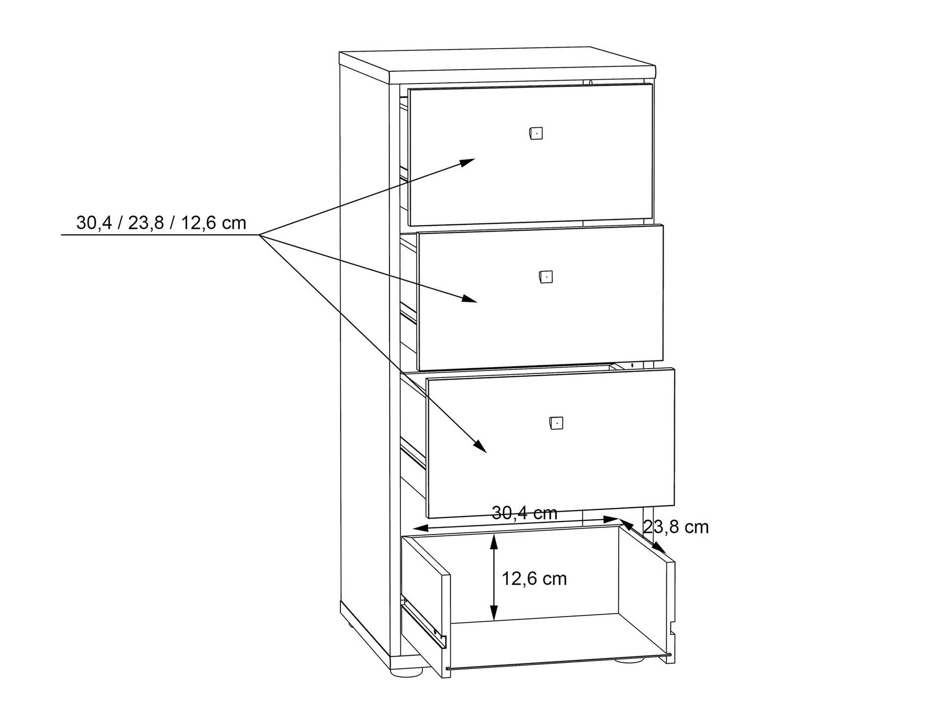 EASY OFFICE NEW Schubkommode I, Material Dekorspanplatte 