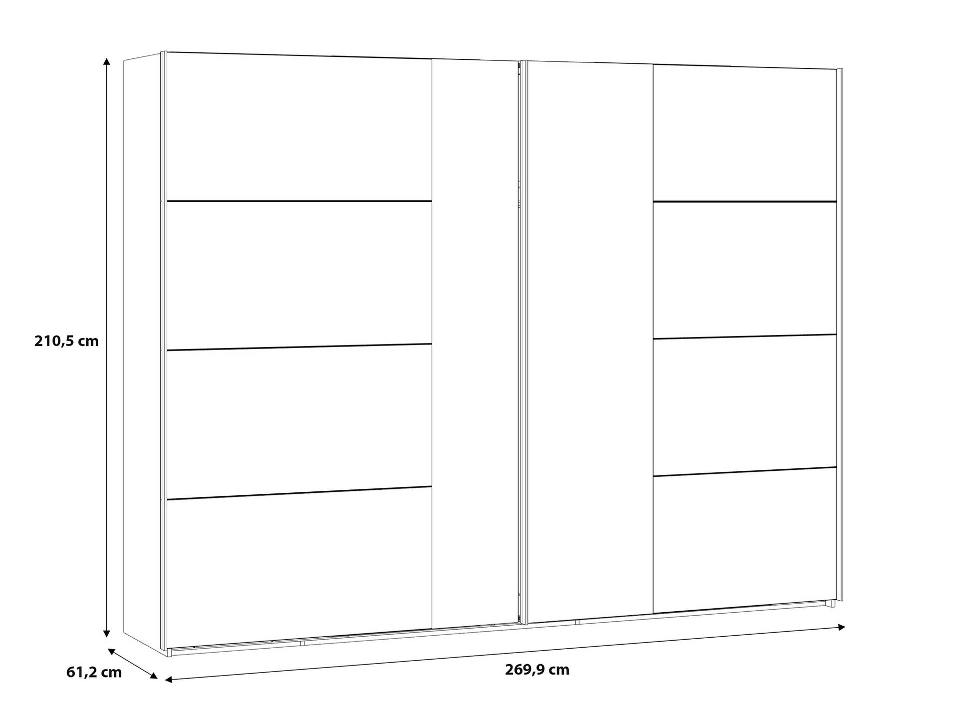 WELLIGTON Komplett-Schlafzimmer, Material Dekorspanplatte, Flagstaff Eichefarbig/grau 