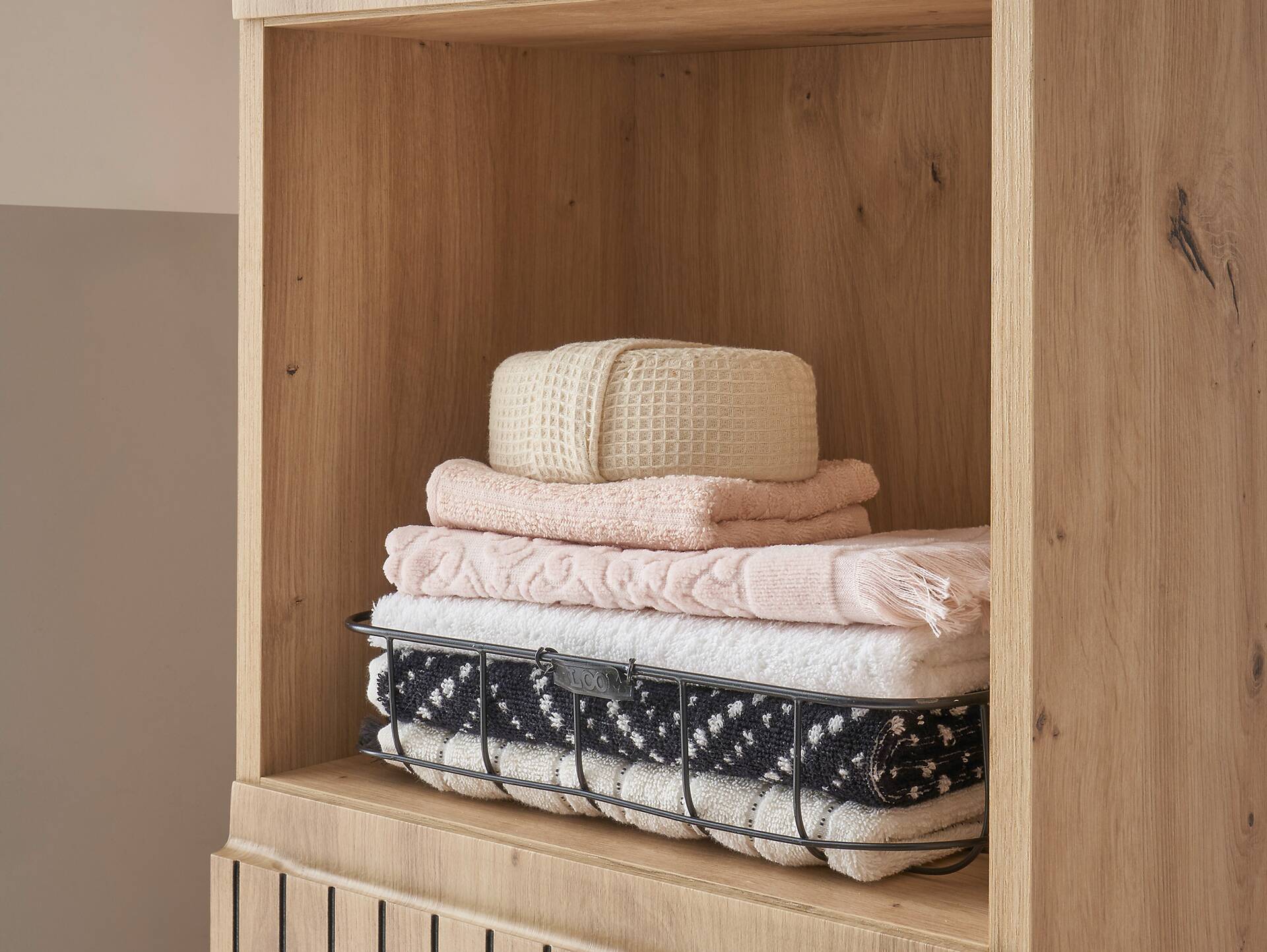 ASKINO Badezimmerset, Material Dekorspanplatte, Artisan Eiche Nachbildung 