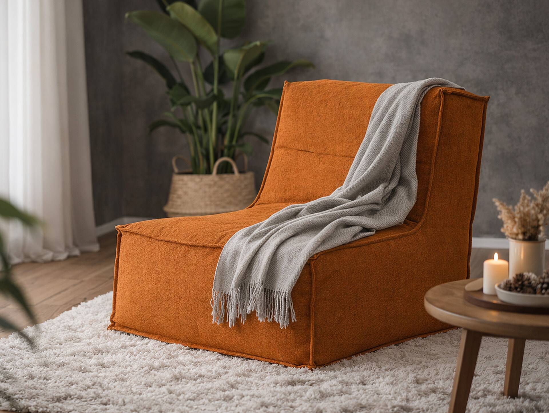 COZY Sitzsack, Material Stoffbezug Orange