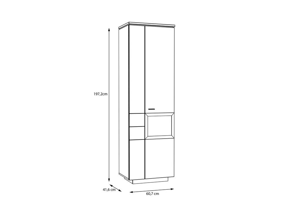 LEANDRO Vitrine, Material Spanplatte, Dekor Sand/Artisan Eichefarbig 