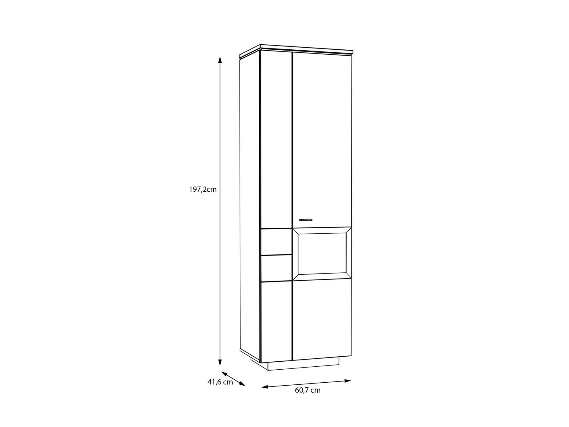 LEANDRO Vitrine, Material Spanplatte, Dekor Sand/Artisan Eichefarbig 