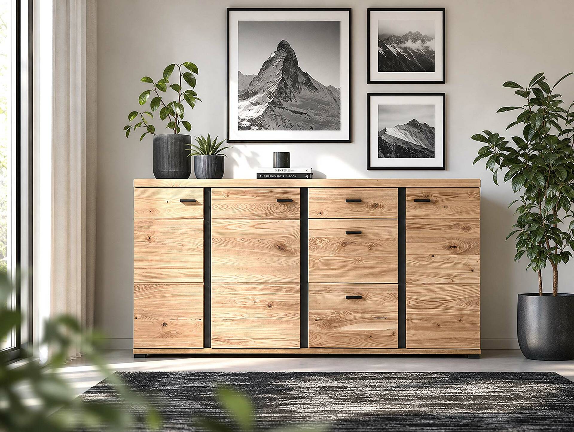 SAN MARINO Sideboard II, Material Teilmassiv, Altesche gebürstet / Artisan eichefarbig 