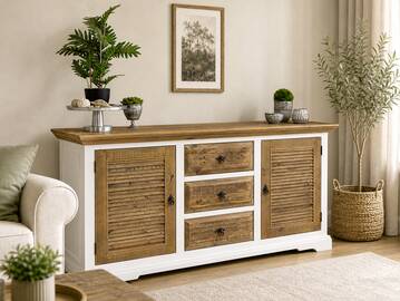 NOTTINGHAM Sideboard, recyceltes Altholz, teilmassiv 