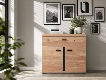 SAN MARINO Büroschrank V, Material Teilmassiv, Altesche gebürstet / Artisan eichefarbig