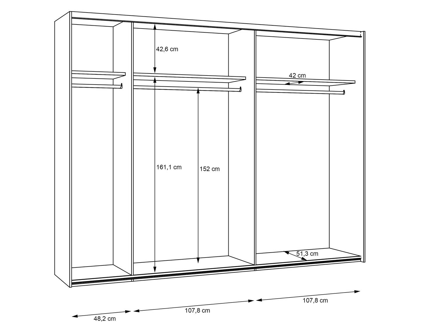 KACY Komplett Schlafzimmer, Material Dekorspanplatte, Flagstaff Eichefarbig/Weiß 270 cm
