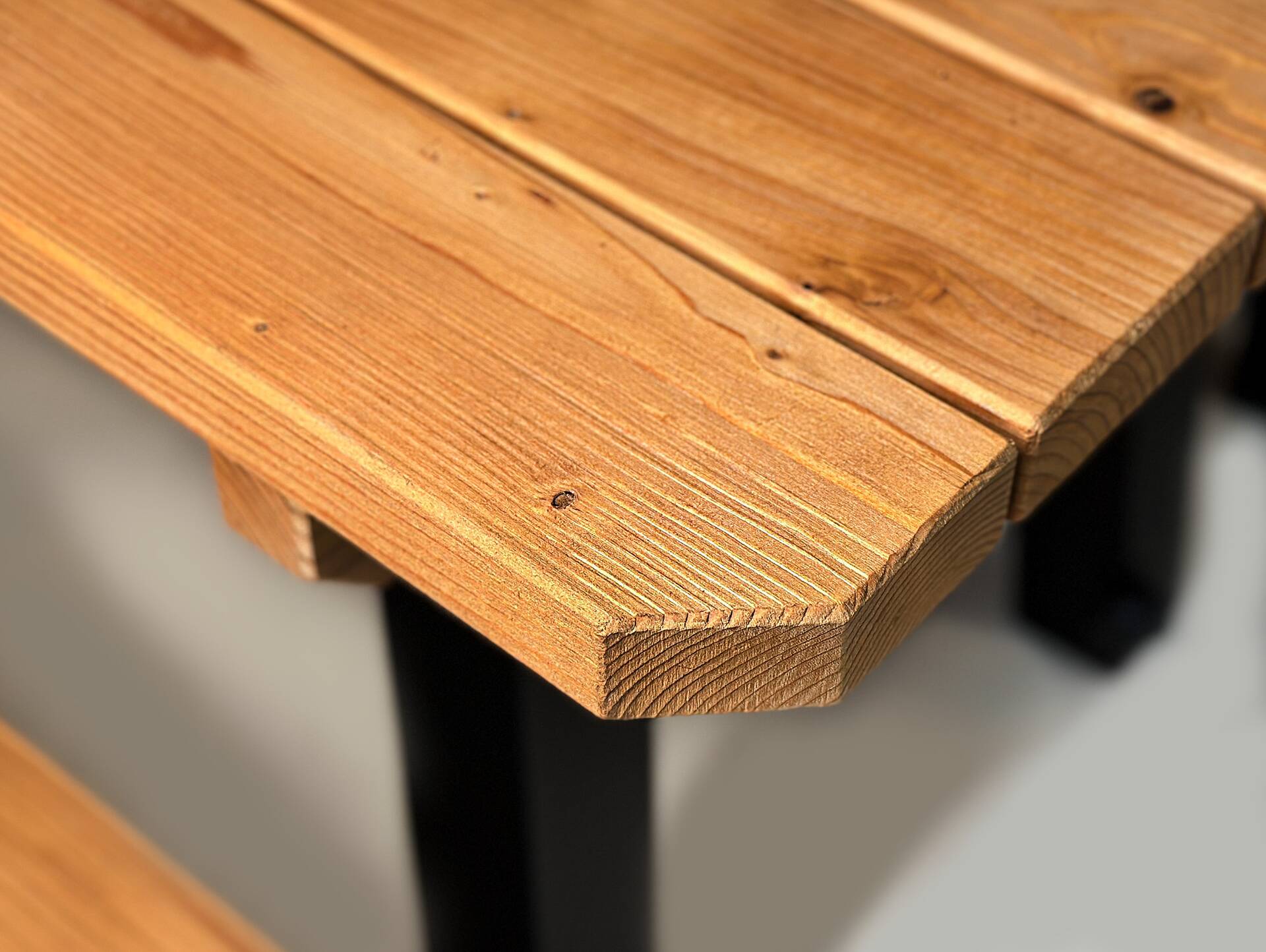 AMMERSEE Gartengarnitur - höhenverstellbar, rustikale Altholzoptik, Material Massivholz/Metall, Thermo-Fichte 200 x 60 cm | Außenbereich | mit/ohne Rückenlehne