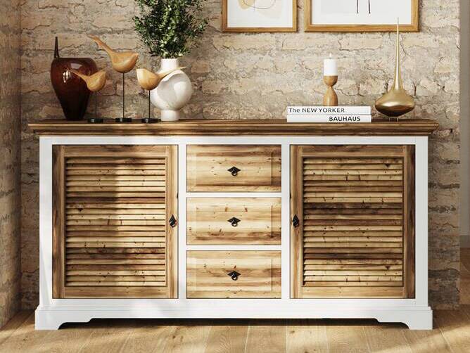 NOTTINGHAM Sideboard, recyceltes Altholz, teilmassiv 