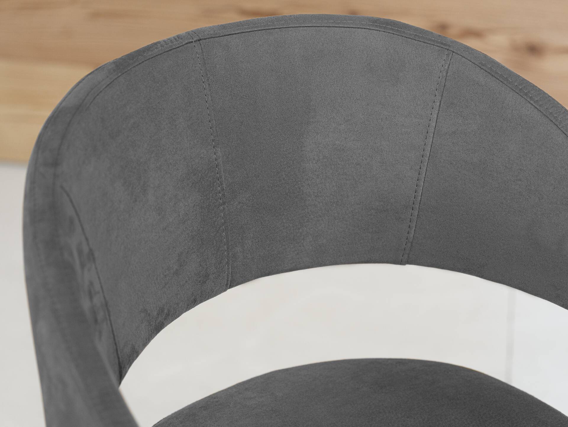 ALONA Polsterstuhl, Material Massivholz/Bezug Kunstleder Buche | grau