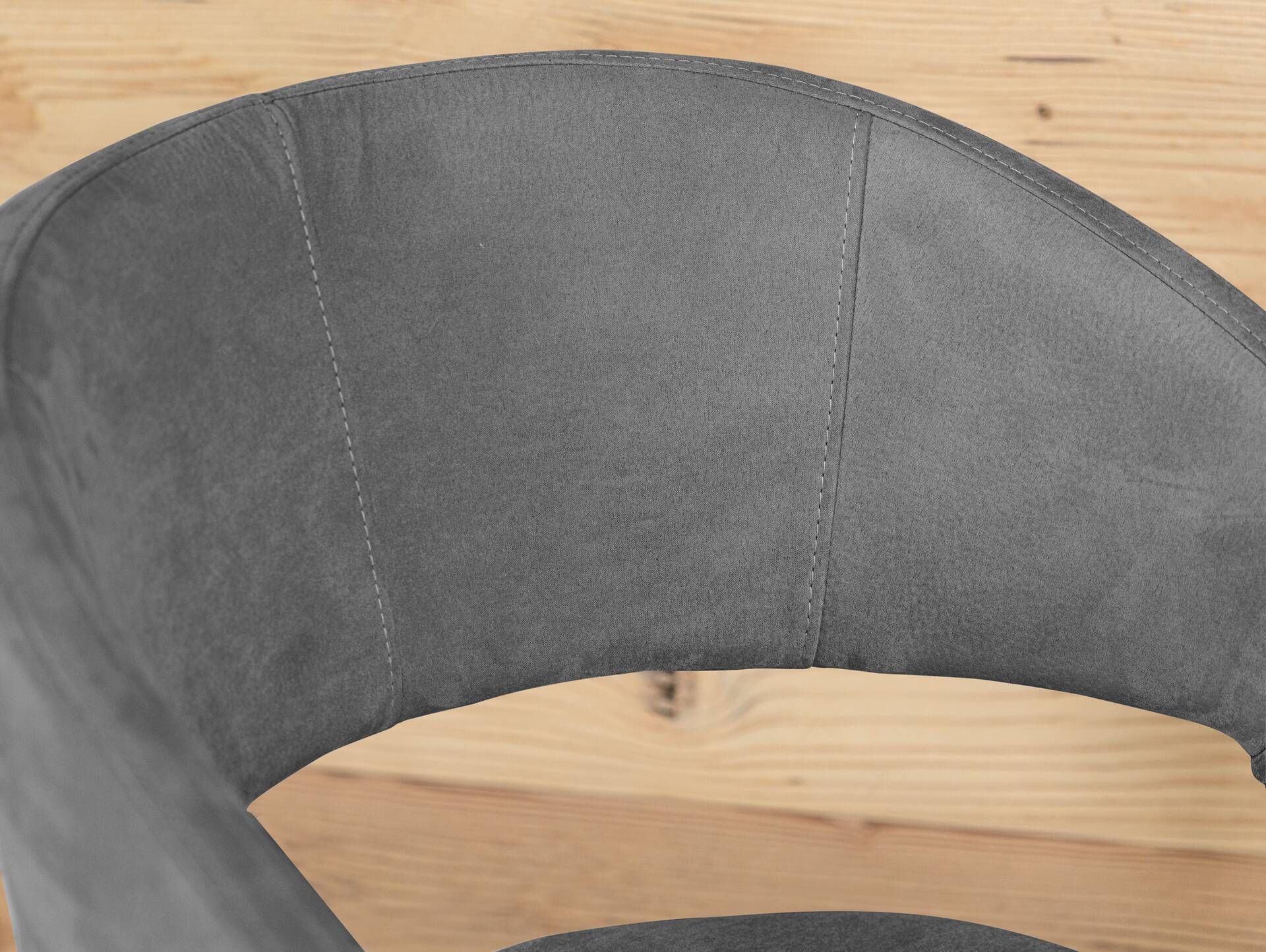 ALONA Polsterstuhl, Material Massivholz/Bezug Kunstleder Eiche | grau