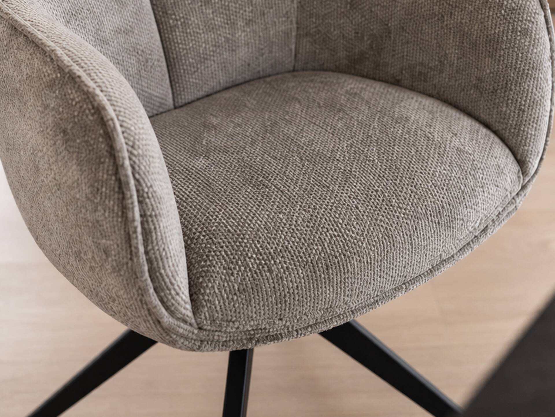 LONDON Schalenstuhl, Material Strukturstoff Beige | 1 Stück