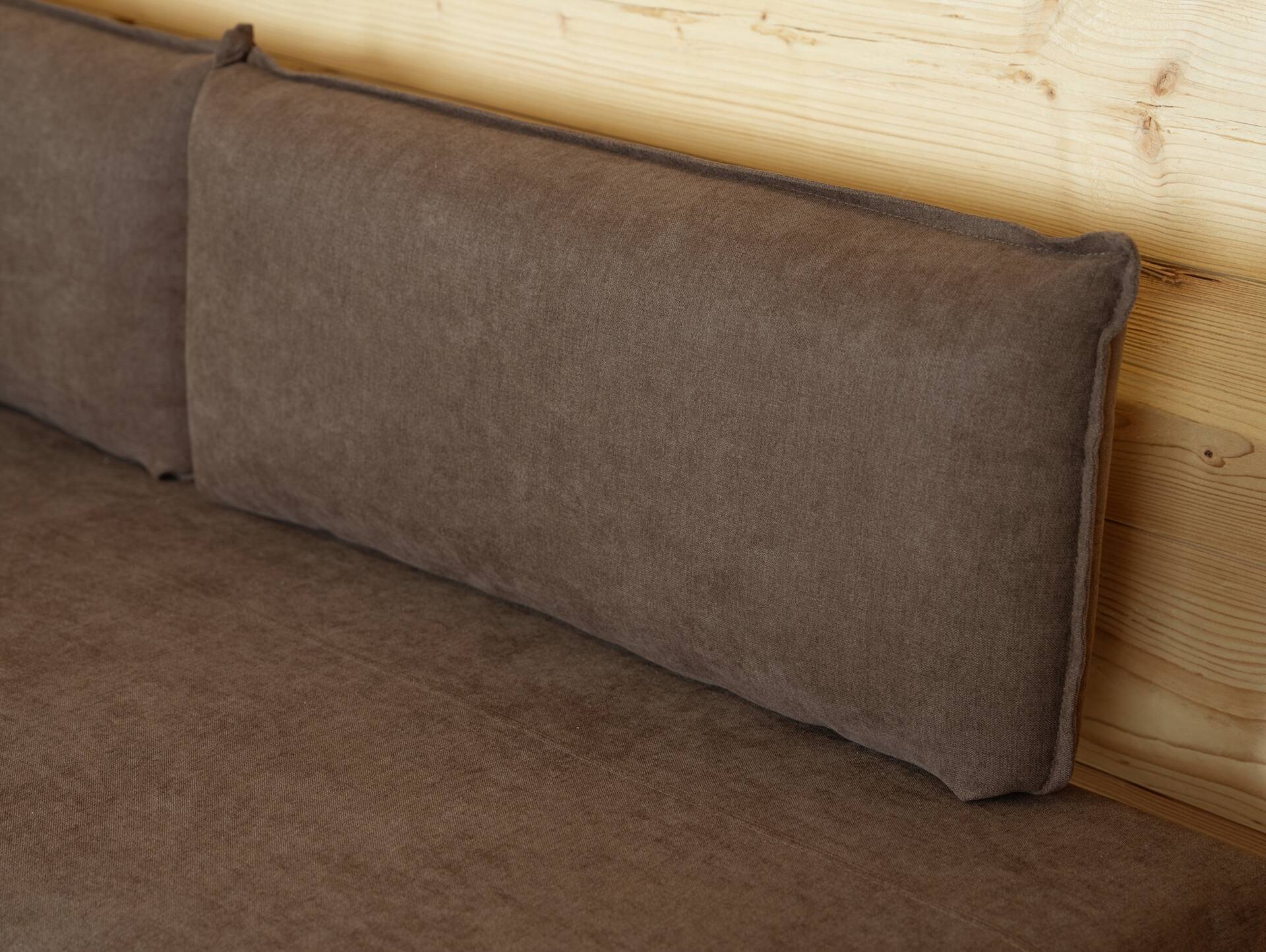 SANTON Sitzbank, Material Stoffbezug 160 cm | braun | mit Rückenlehne