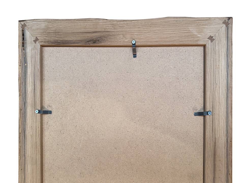 Bilderrahmen aus Eiche-Altholz, Material Massivholz, rustikale Strukturoberfläche DIN A5