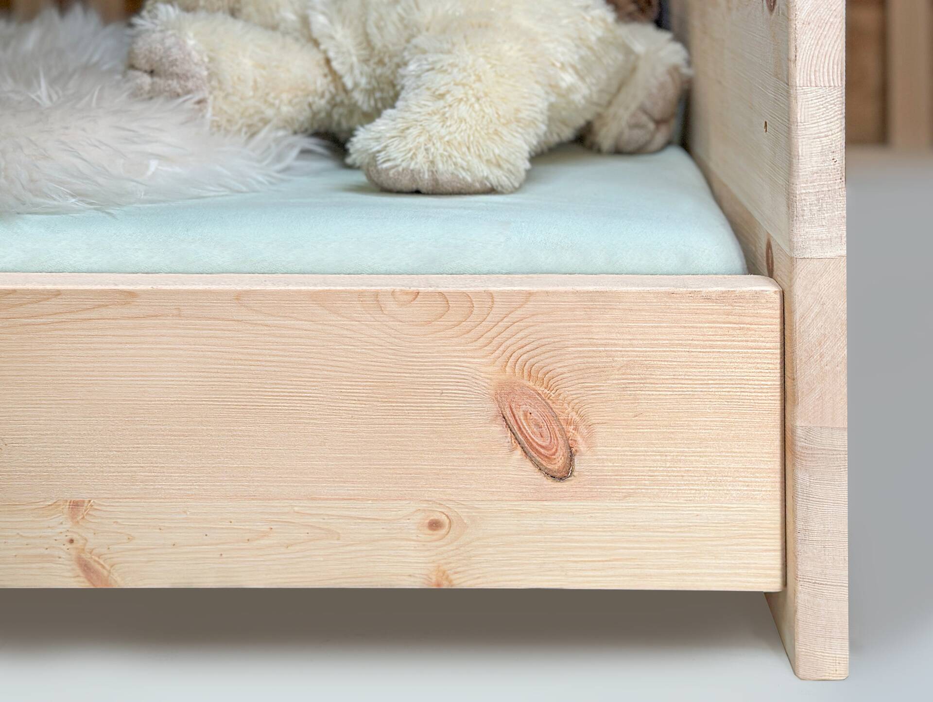 ALPENKIND Babybett 70x140 cm, Material Massivholz Zirbe unbehandelt