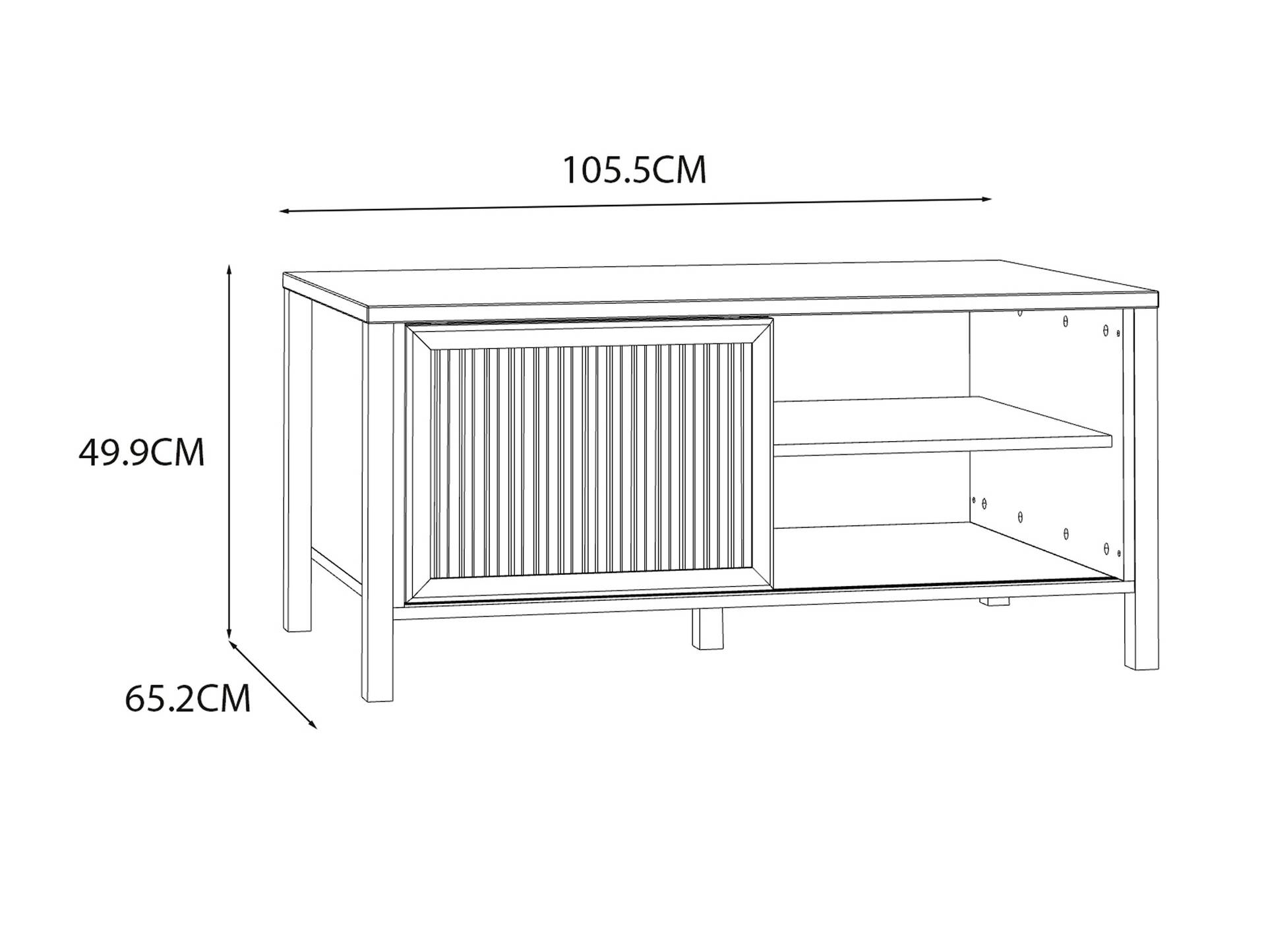 JACCO Couchtisch, Material Spanplatte, Mauvella Eiche Nachbildung/schwarz 