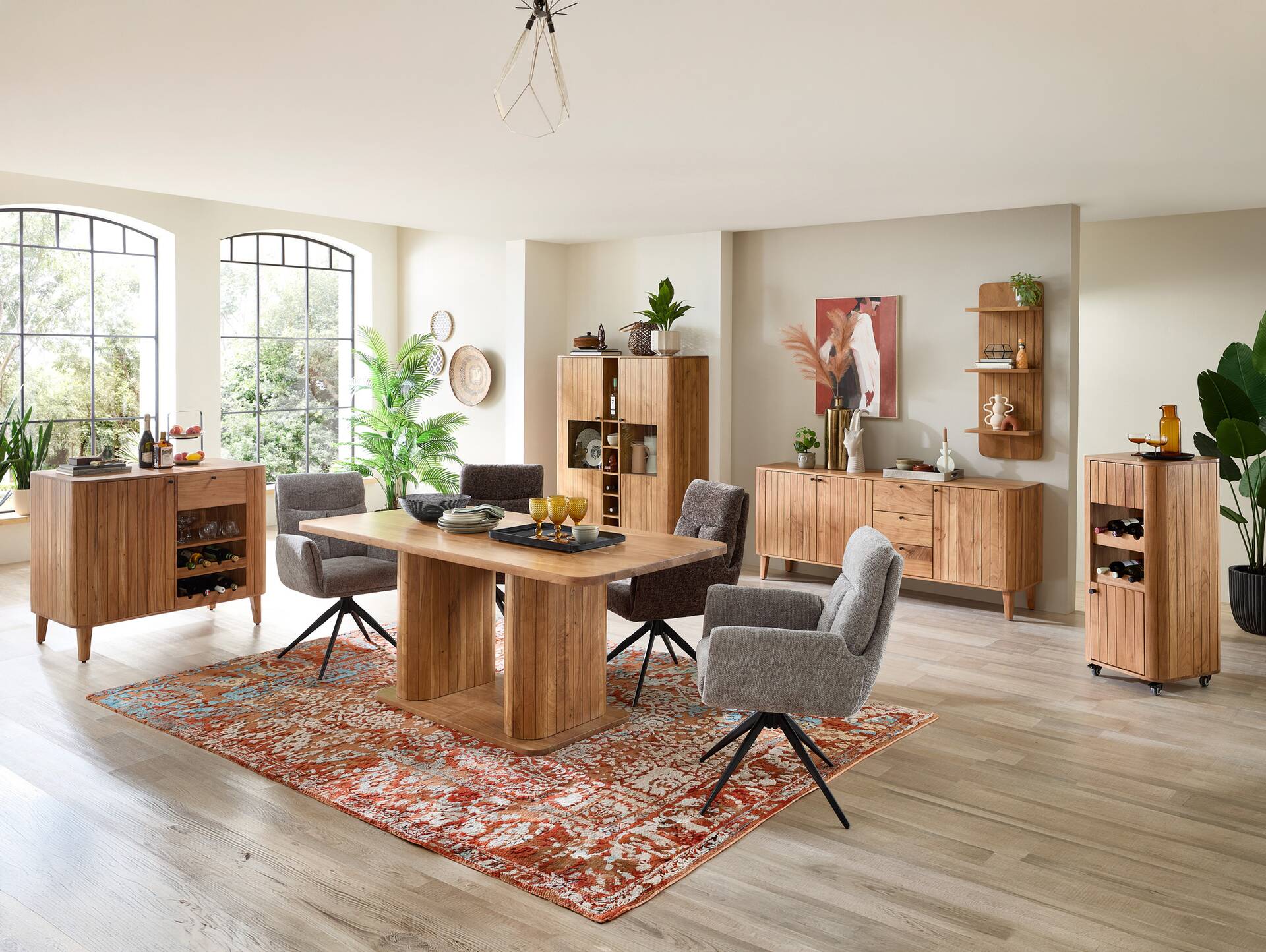LINARO Kommode I, Material Massivholz, Akazie massiv honigfarben 